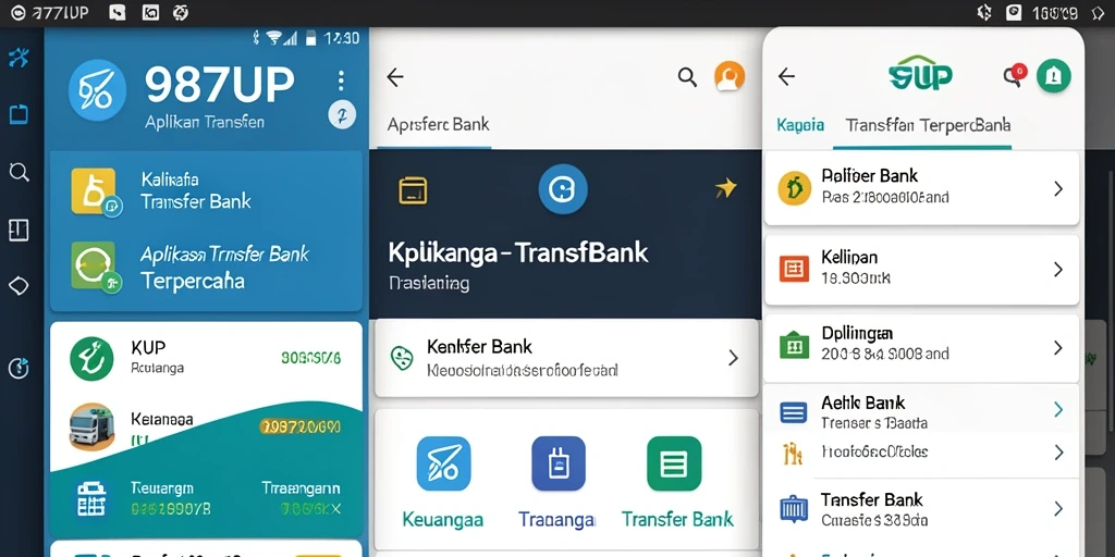 Antarmuka aplikasi 987UP yang mudah digunakan untuk transfer bank.