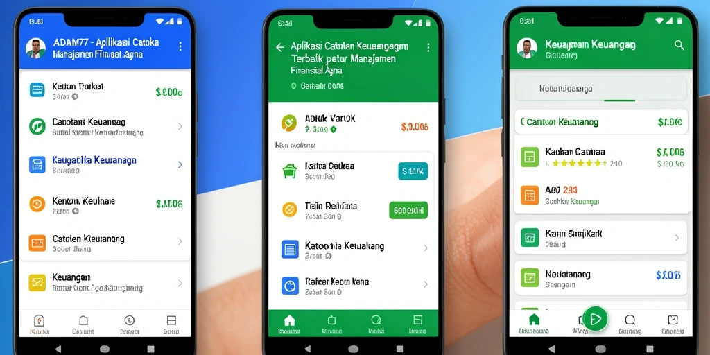 Tampilan antarmuka ADAM77 yang sederhana dan fungsional untuk Catatan Keuangan.