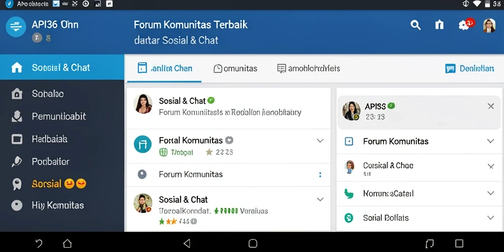 Tampilan antarmuka Forum Komunitas API36 yang menarik dan interaktif.