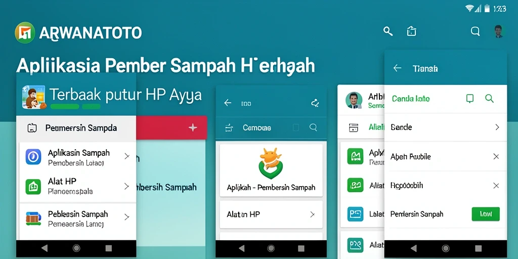 Tampilan antarmuka ARWANATOTO saat melakukan pembersihan sampah.
