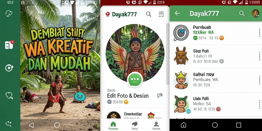 Antarmuka intuitif DAYAK777 untuk Membuat Stiker WA.