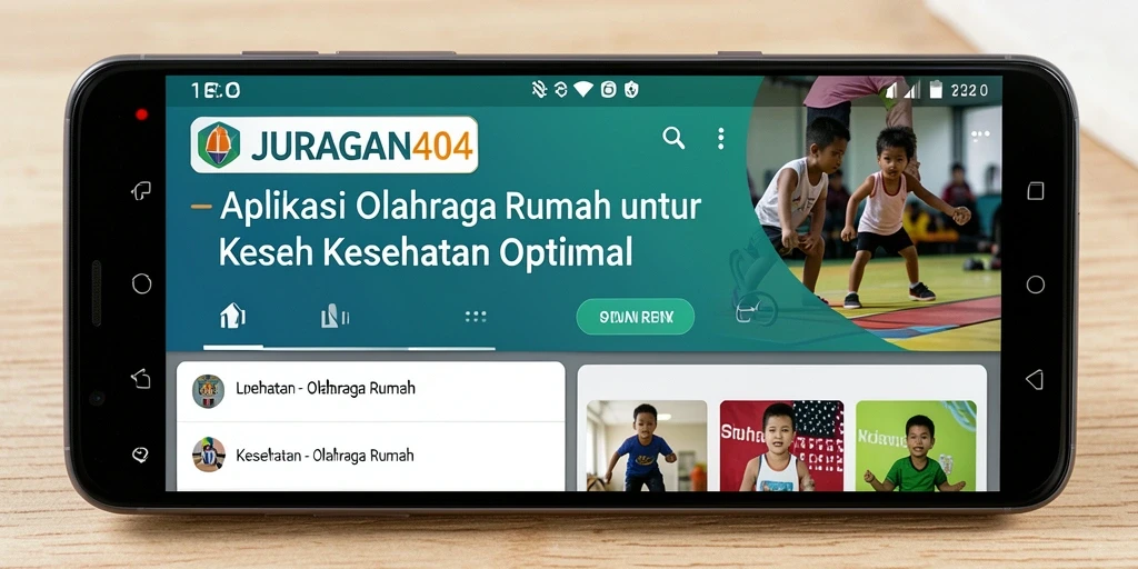 Antarmuka aplikasi JURAGAN404 yang user-friendly untuk olahraga rumah.