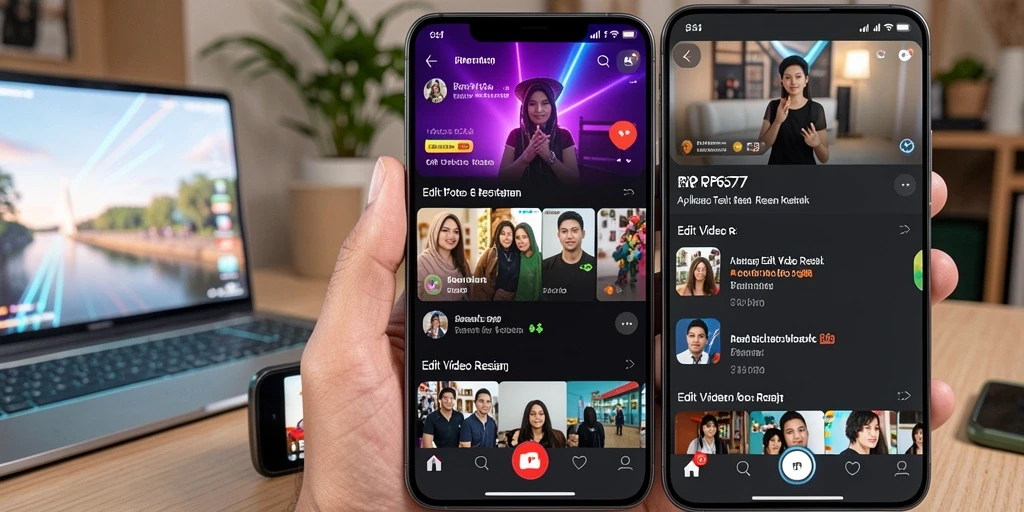 Antarmuka intuitif aplikasi Edit Video Reels RP6677.