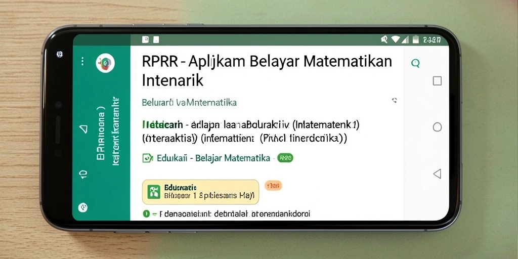 Tampilan antarmuka aplikasi RPRR untuk belajar matematika dengan interaktif.