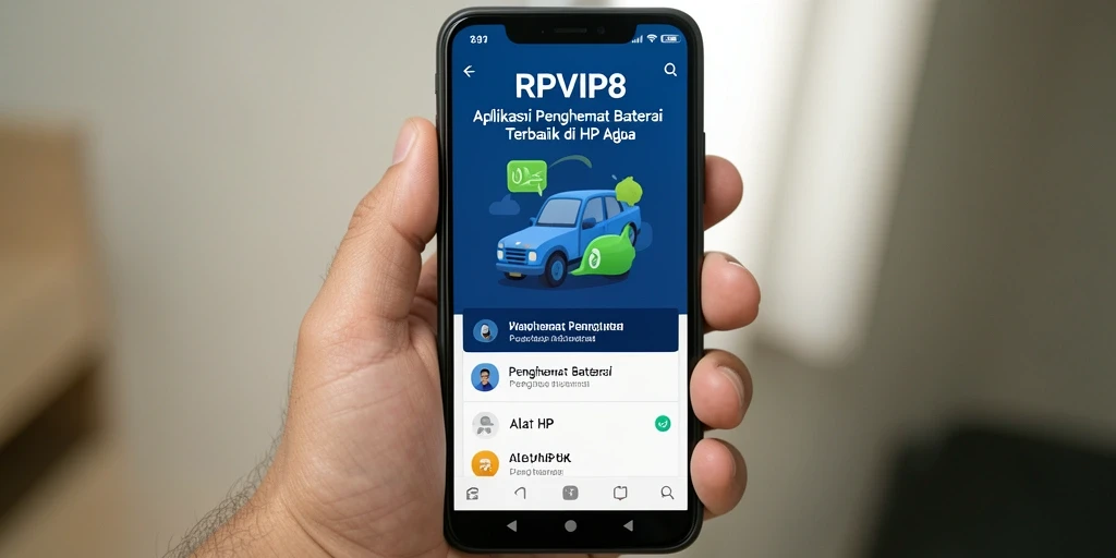 Tampilan antarmuka pengguna RPVIP8 untuk penghematan baterai yang efisien.