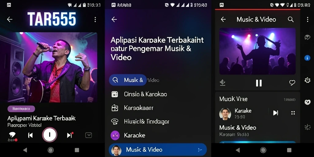 Tampilan menarik dan intuitif dari aplikasi Karaoke TAR555.