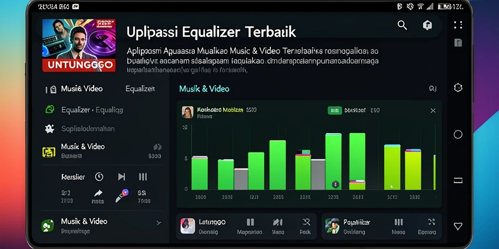 Antarmuka UNTUNGGO menampilkan kontrol Equalizer yang canggih dan intuitif.